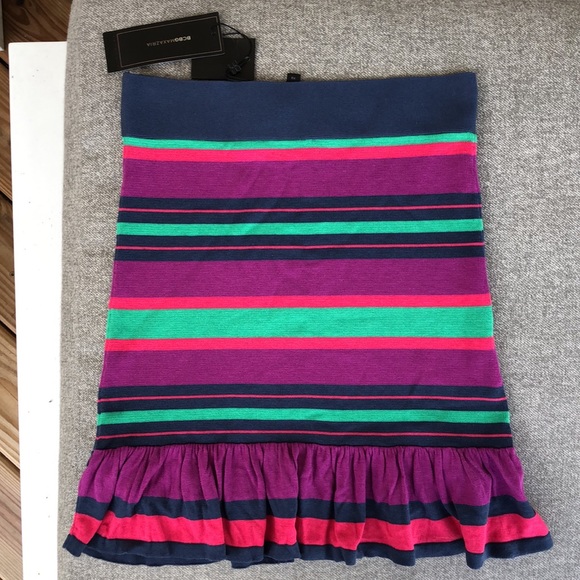 NWT! - BCBGMaxAzria ‘Catarina’ Silk & Cotton Blend Knit Skirt - Picture 5 of 8